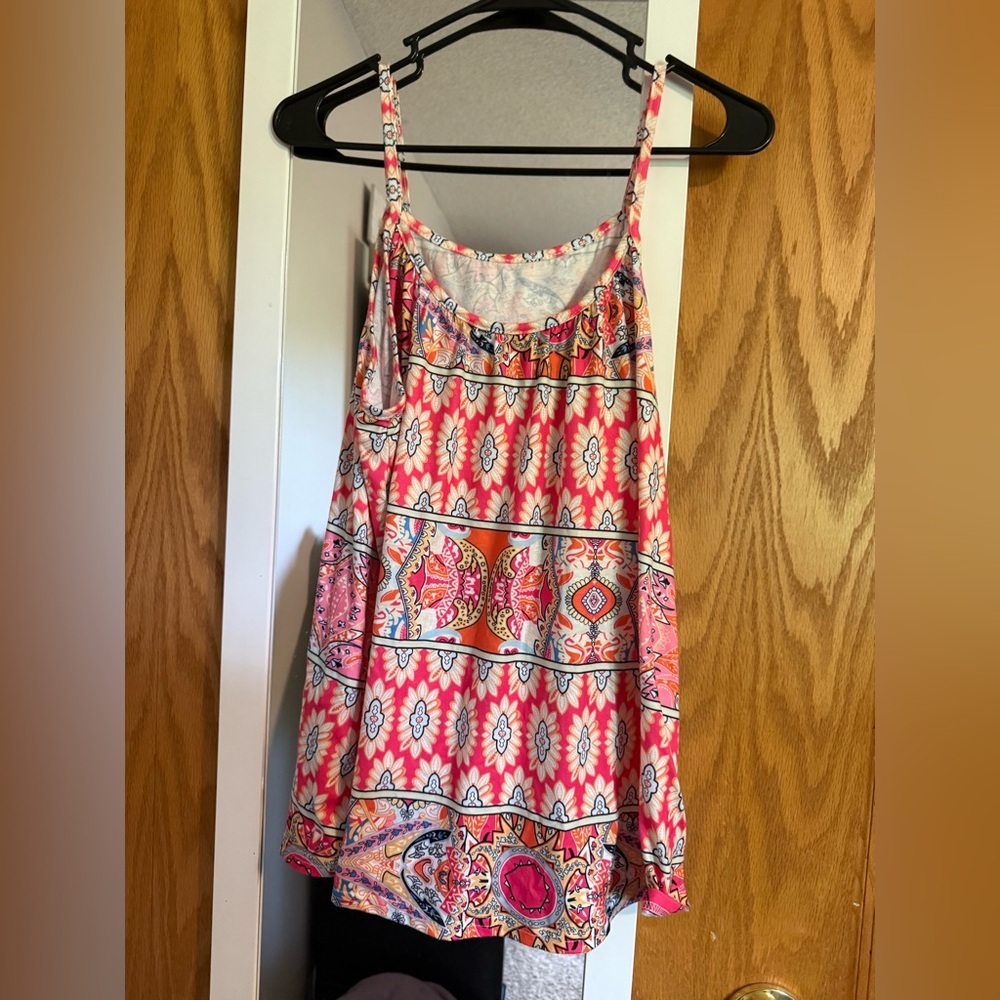 Colorful Geometric Print Tank Top